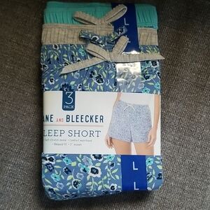 Womens Jane and Bleecker Sleep Shorts 3-Pack Pajama Bundle Lot